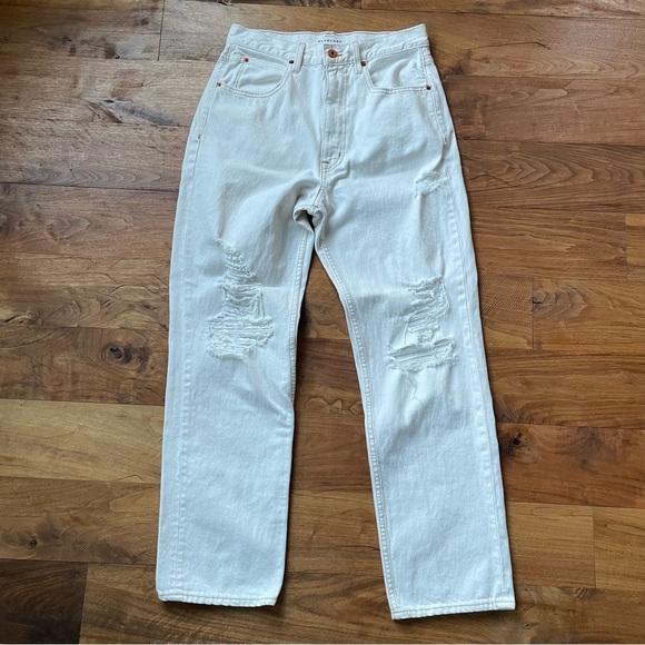 SLVRLAKE Dakota Ivory Destructed Straight Leg Jeans size 29 - Picture 4 of 16